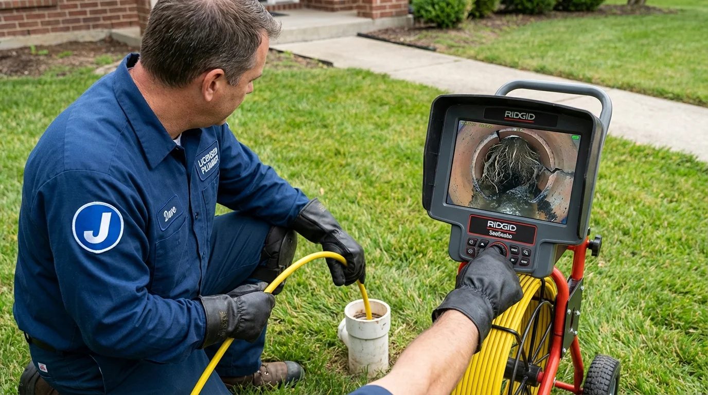 Sewer camera inspection being performed by Johns Plumbing LLC in San Fernando